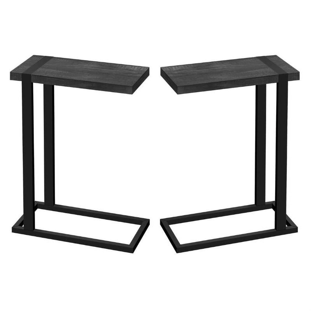 19.25" Rectangular Wood Side Table in Black - Set of 2 J599