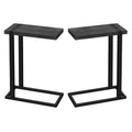 19.25" Rectangular Wood Side Table in Black - Set of 2 J599