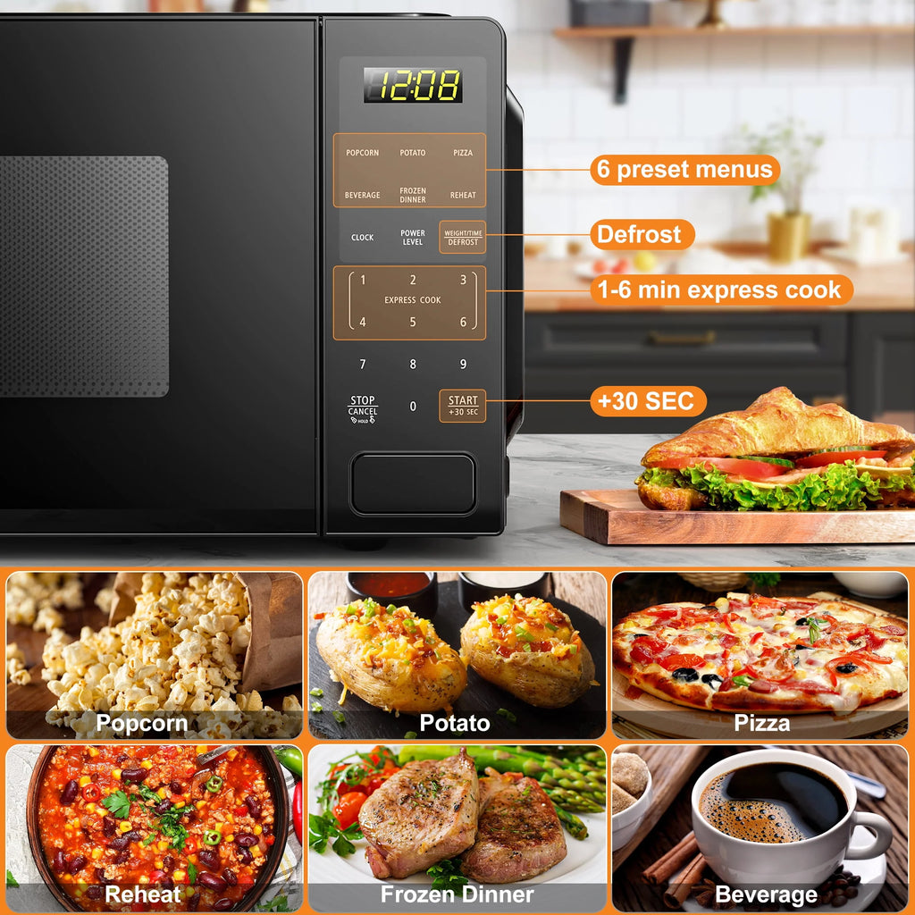 1.1 Cu ft 1000 Watts Black Countertop Microwave Oven S7430