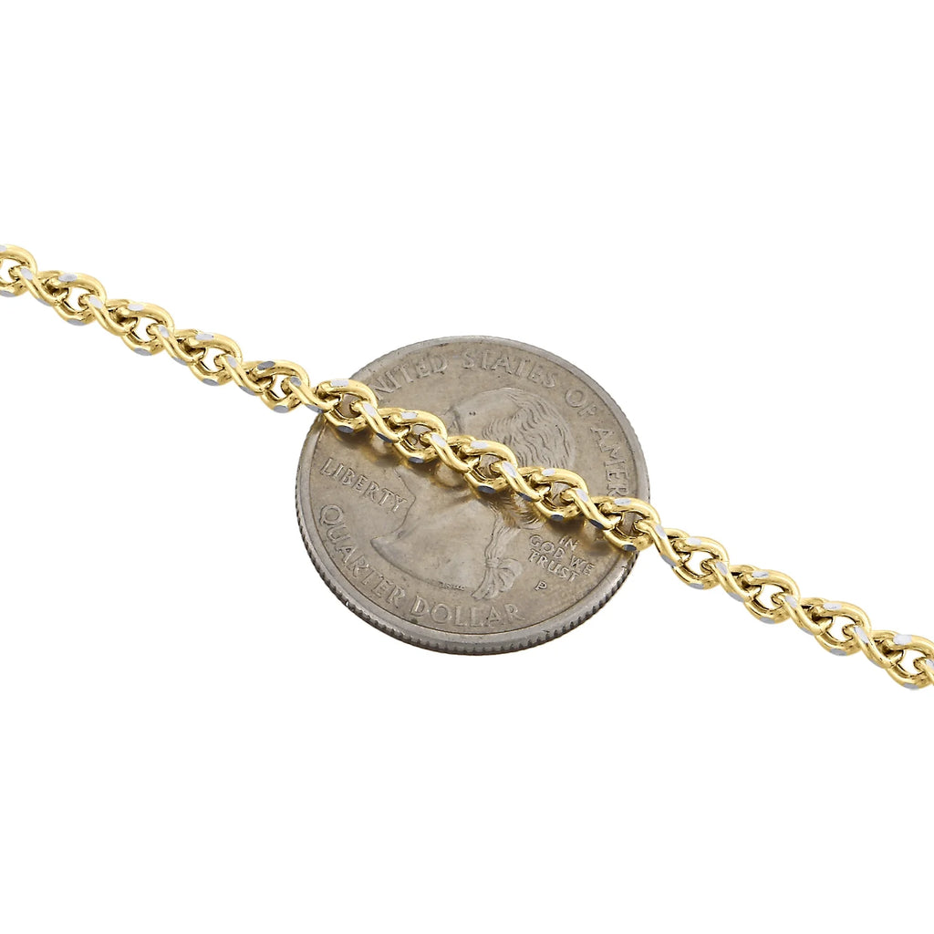 18 Inch Yellow Gold Twisted Curb Chain Necklace I4782
