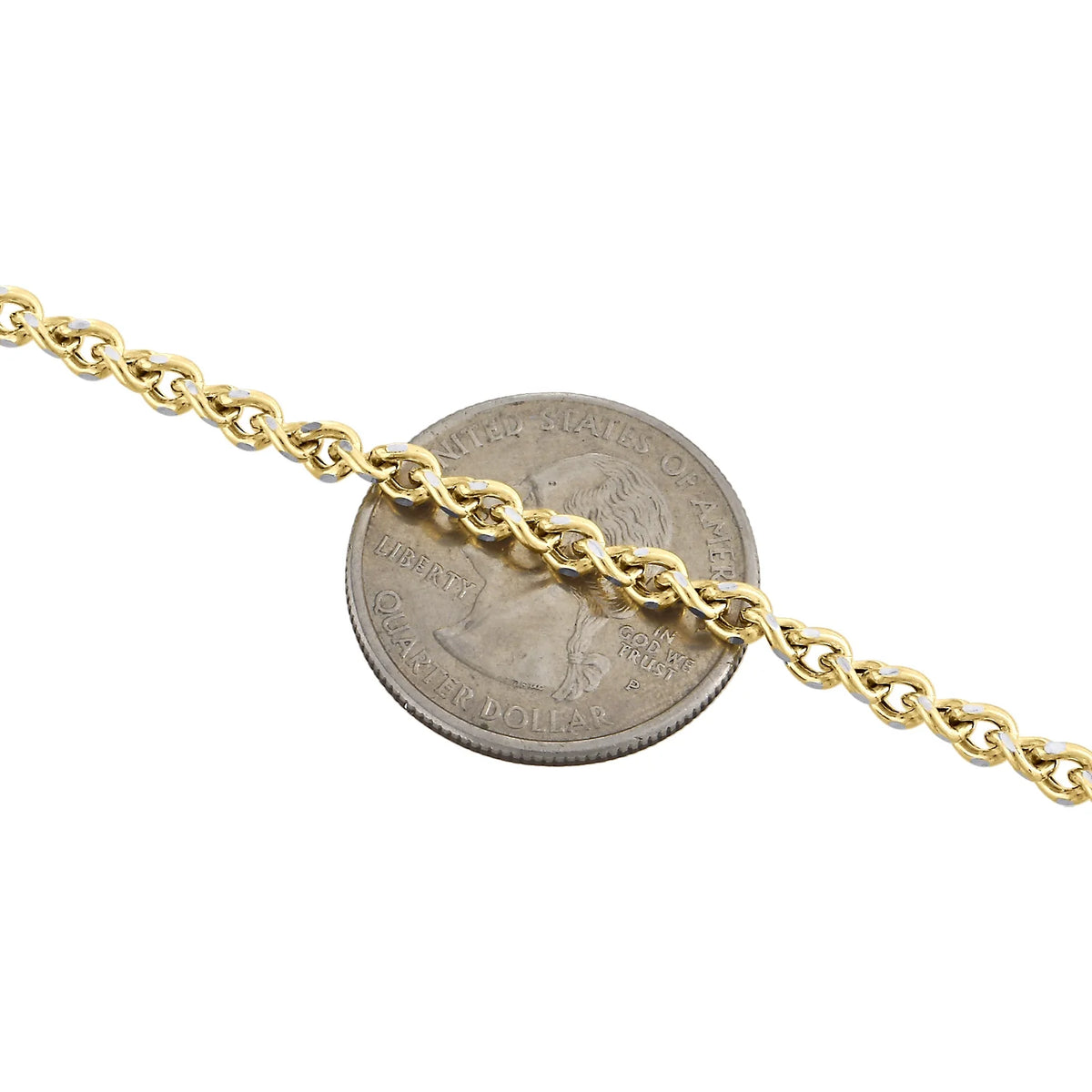 18 Inch Yellow Gold Twisted Curb Chain Necklace I4782