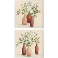 2 Piece Canvas Art Set, 14 x 14, Green Y60725