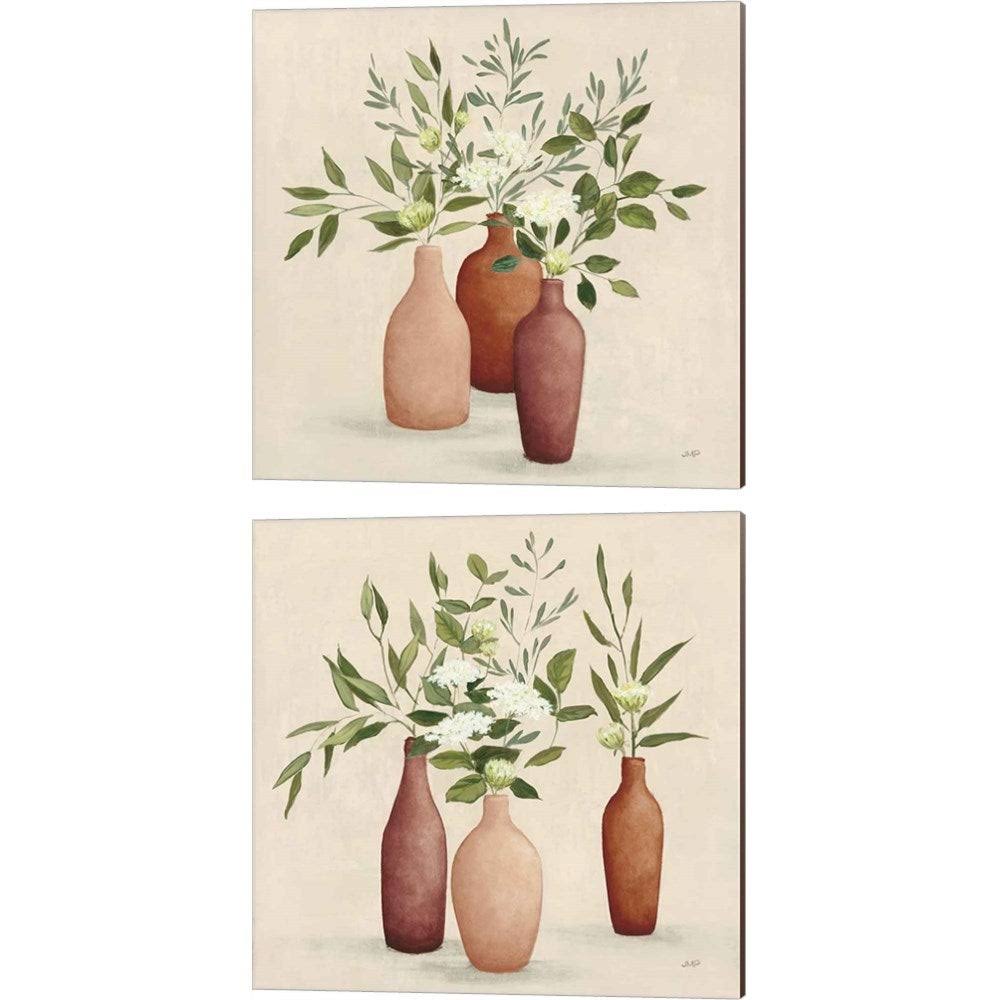 2 Piece Canvas Art Set, 14 x 14, Green Y60725