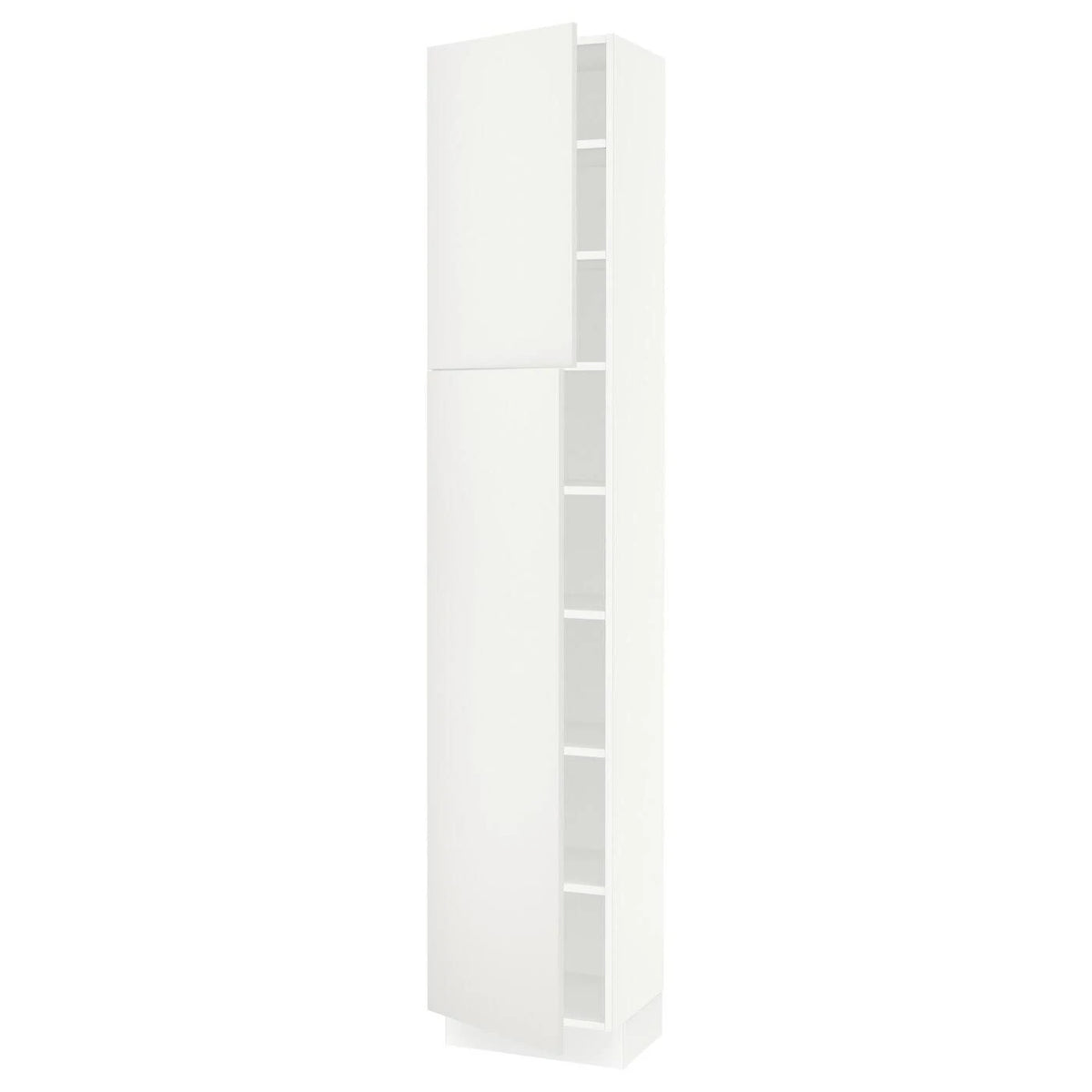 White High Cabinet with Shelves and 2 Doors D383