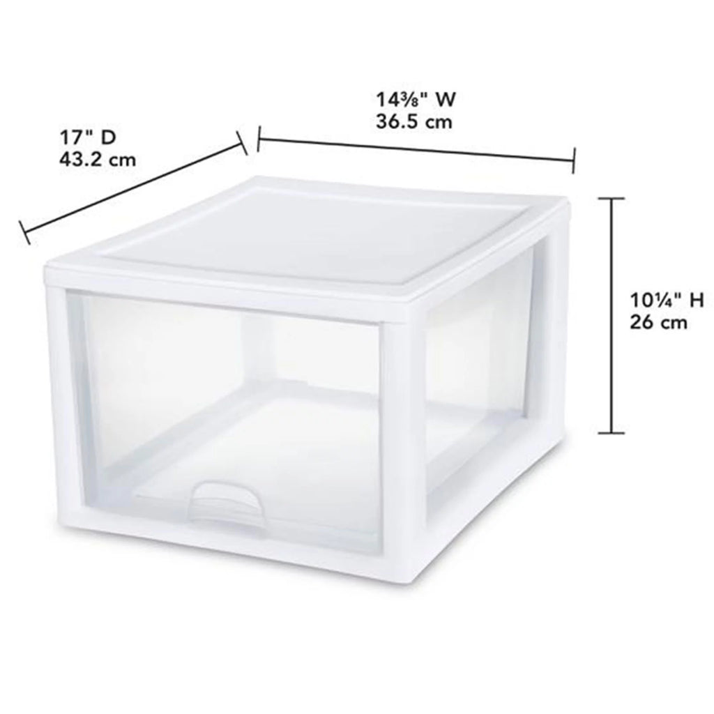 27 Qt & 16 Qt Stackable Plastic Storage Drawer Bins X164