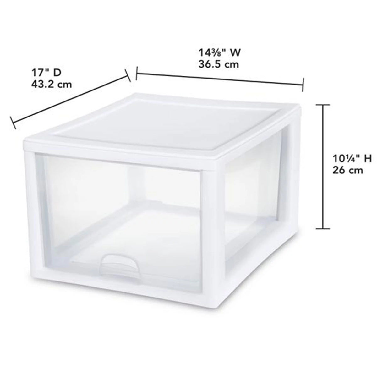 27 Qt & 16 Qt Stackable Plastic Storage Drawer Bins X164