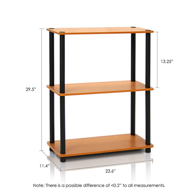 3-Tier Multipurpose Shelf Display Rack, Beech, Set of 2 B6225