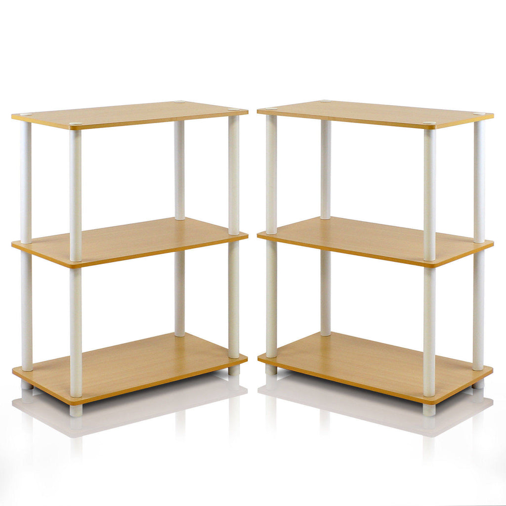 3-Tier Multipurpose Shelf Display Rack, Beech, Set of 2 B6225