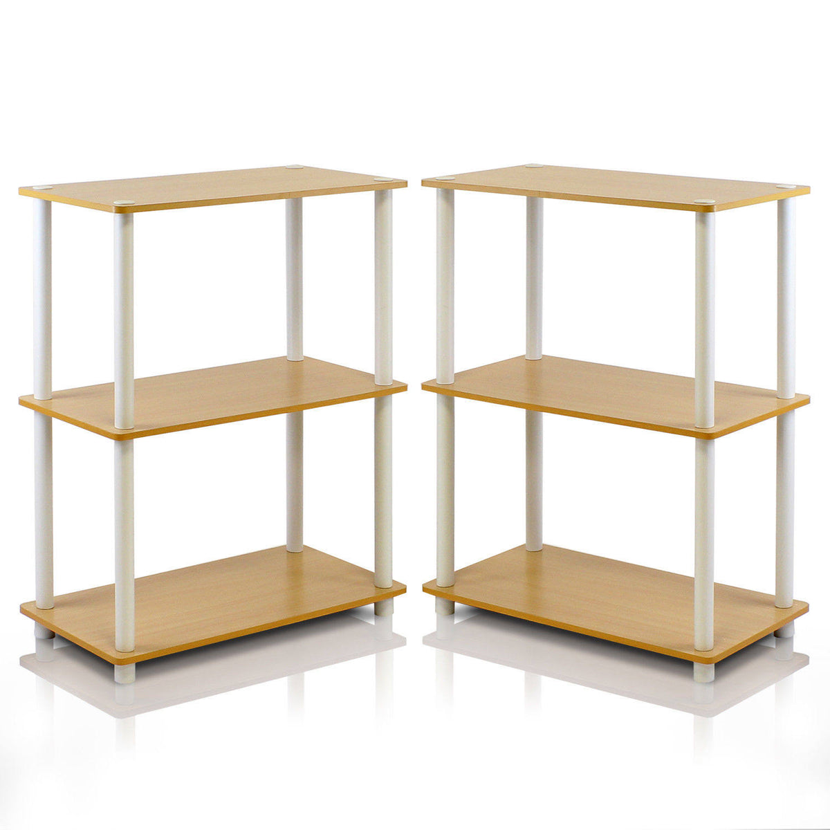 3-Tier Multipurpose Shelf Display Rack, Beech, Set of 2 B6225
