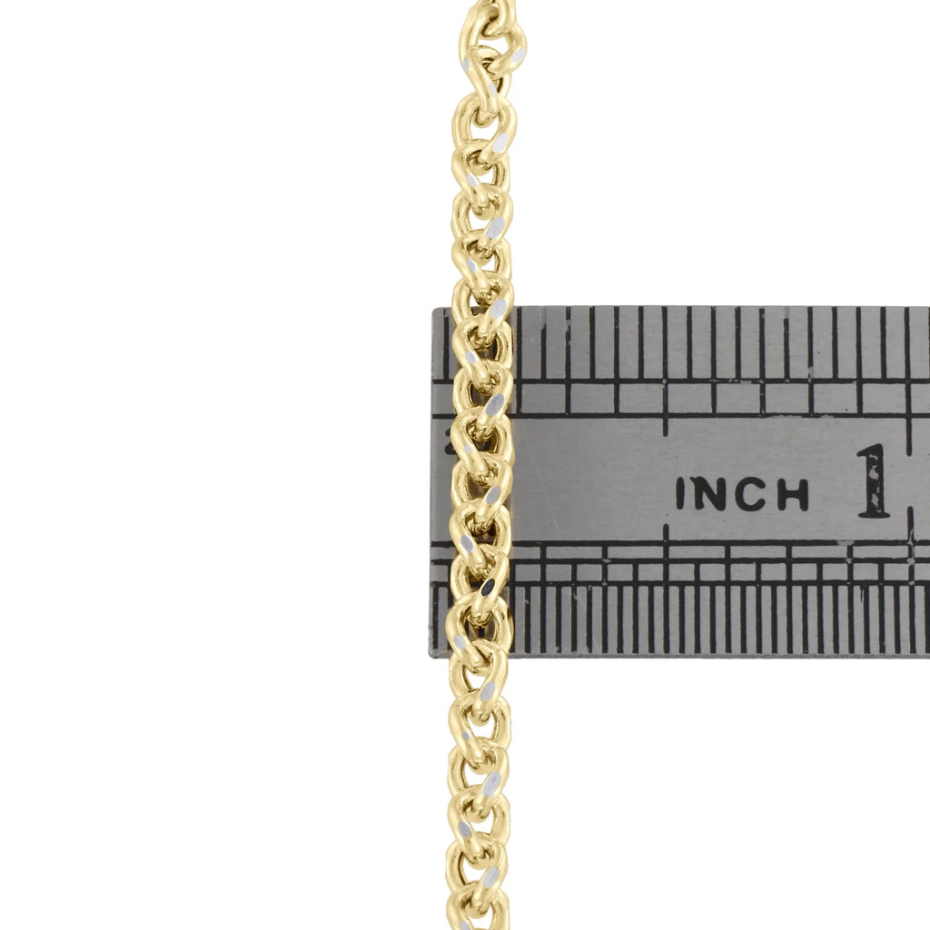 18 Inch Yellow Gold Twisted Curb Chain Necklace I4782