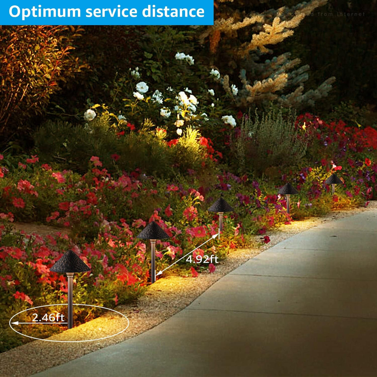 4 Pack Retro Bronze Aluminum LED Pathway Lights B457