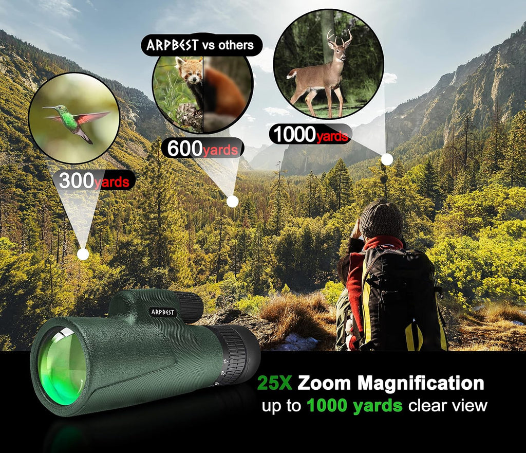 25X50 High Definition Monocular Telescope with Smartphone Holder & Tripod G99026