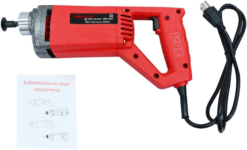 Electric Concrete Vibrator 110V 800W Hand Held 1.2M Hose Pack of 2 K7236