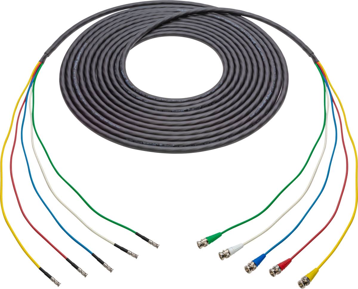 12G-SDI 4K UHD 5-Channel BNC Male to HDBNC Male Snake Cable Black 75 ft. Y7225