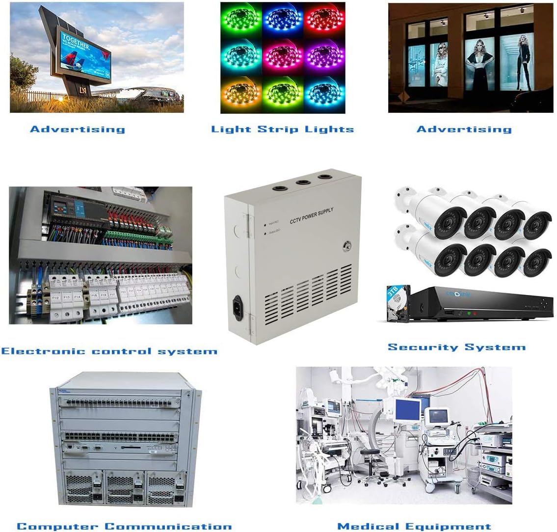 18 Outputs 30 Amp 12V DC CCTV Power Supply Box E308
