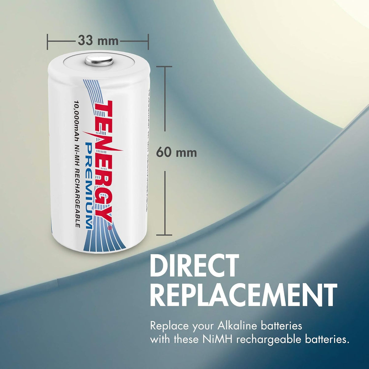 12 Pack D NiMH Rechargeable Batteries K649