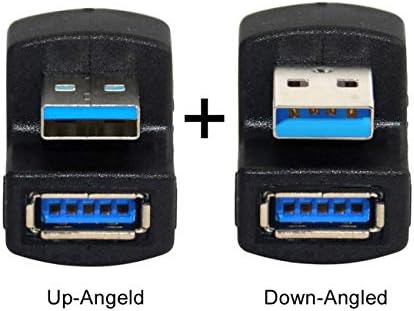 1 Set Up & Down Angled USB 3.0 Adapter A Male to Female Extension 180 Degree 5Gbps T49744