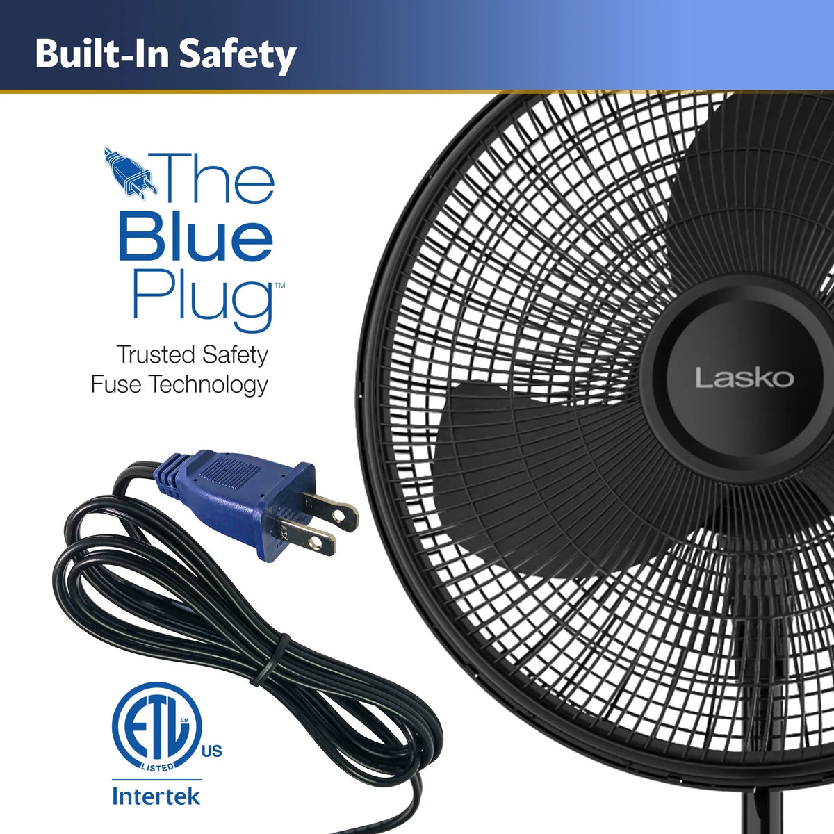 16" Oscillating Adjustable Pedestal Fan with 3-Speeds, 47" H, Black E963978