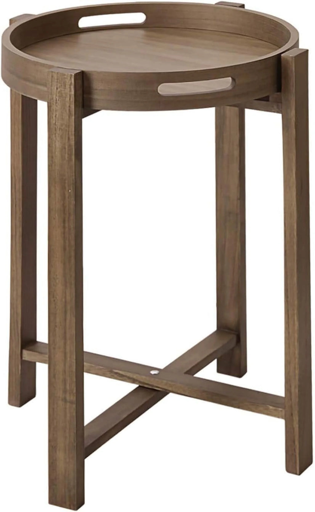 15” Round Wooden Side Tray Table X8921
