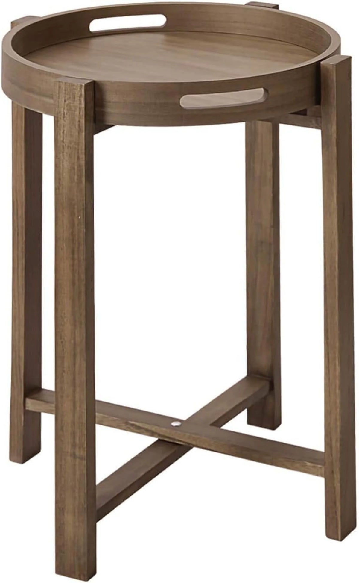 15” Round Wooden Side Tray Table X8921