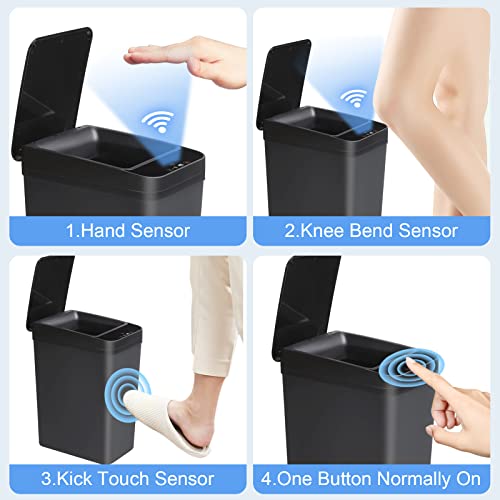 2 Pack 2.2 Gallon Touchless Motion Sensor Trash Can Z876