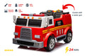 24V 2-Seater Ride-on Fire Truck with Remote Control, LED Lights, Water Gun I46939