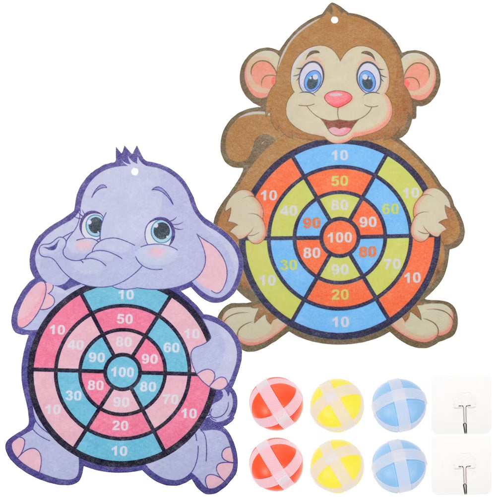 2 Sets Children's Sticky Ball Darts Board Toy Kit U919
