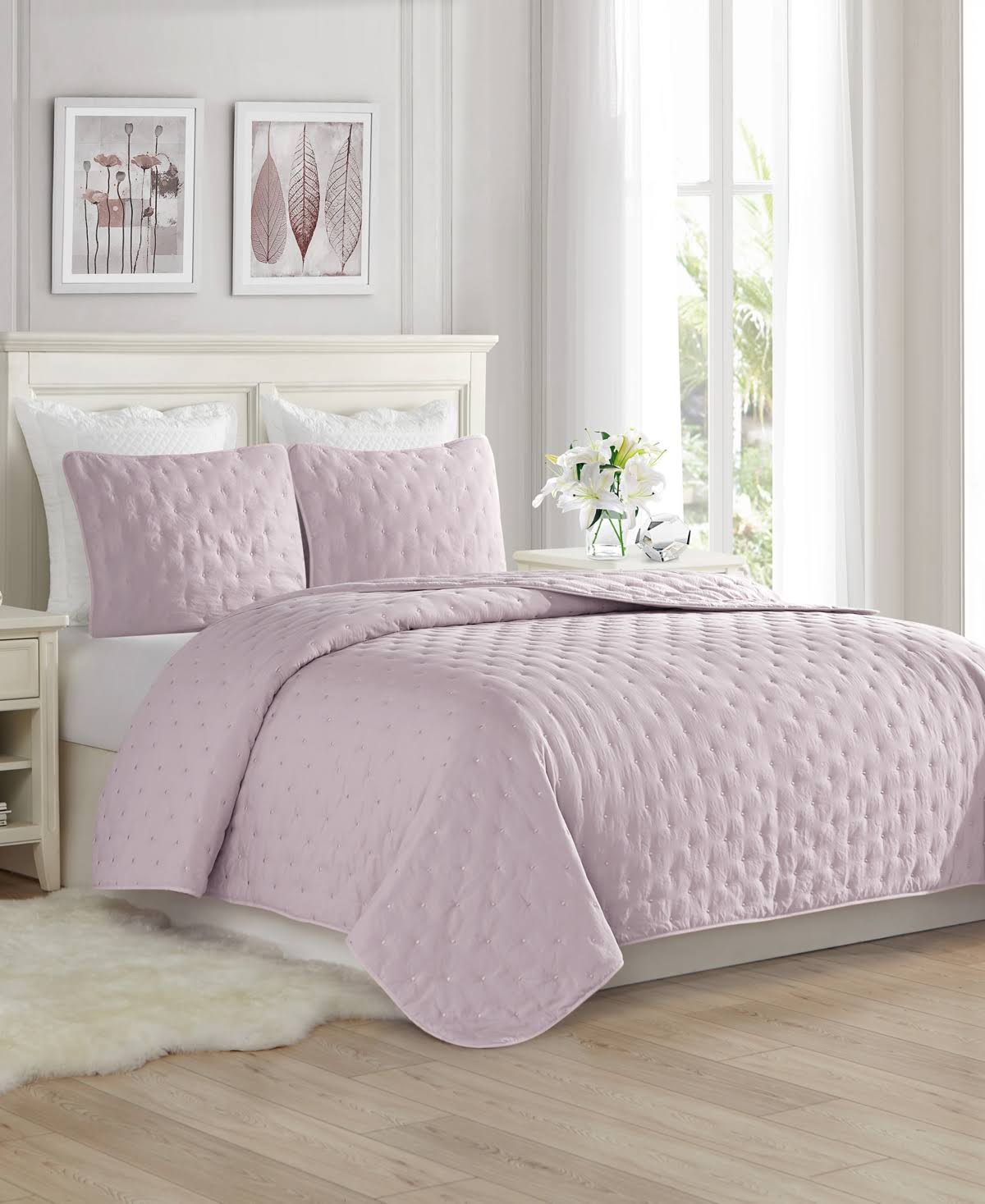 3PC Lightweight Quilt Bed Set - Mint - Full/Queen O462809