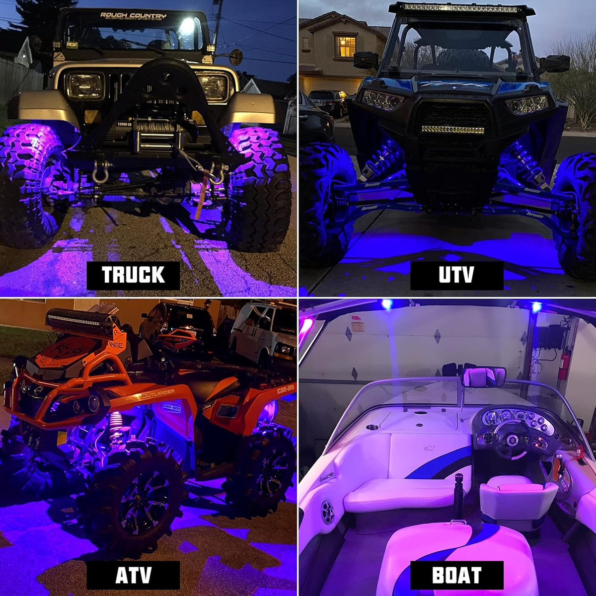 12 Pods RGBW LED Rock Lights with Remote Control B2243