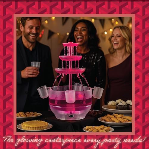 1.5 Gal 3 Tier LED Drink Fountain with 4 Reusable Cups Z145905