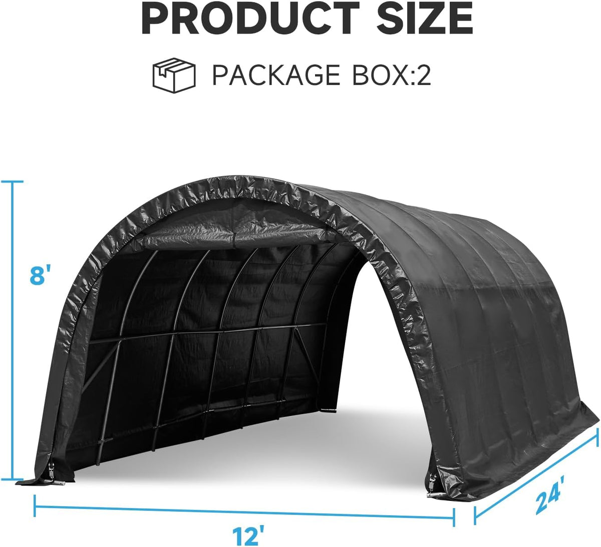 12 x 24 FT Heavy Duty Carport with All-Steel Metal Frame Q410764