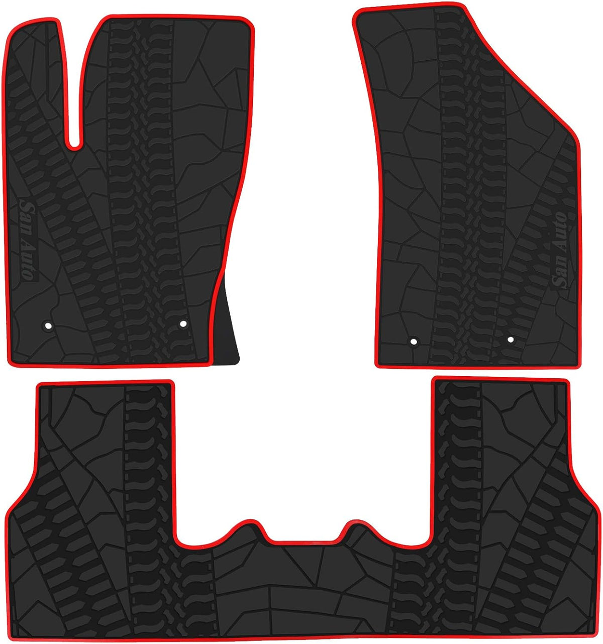 Custom Fit Black Rubber Car Floor Mat Set R14093
