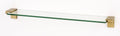 24x22 Glass Shelf with Brackets Satin Brass Y884