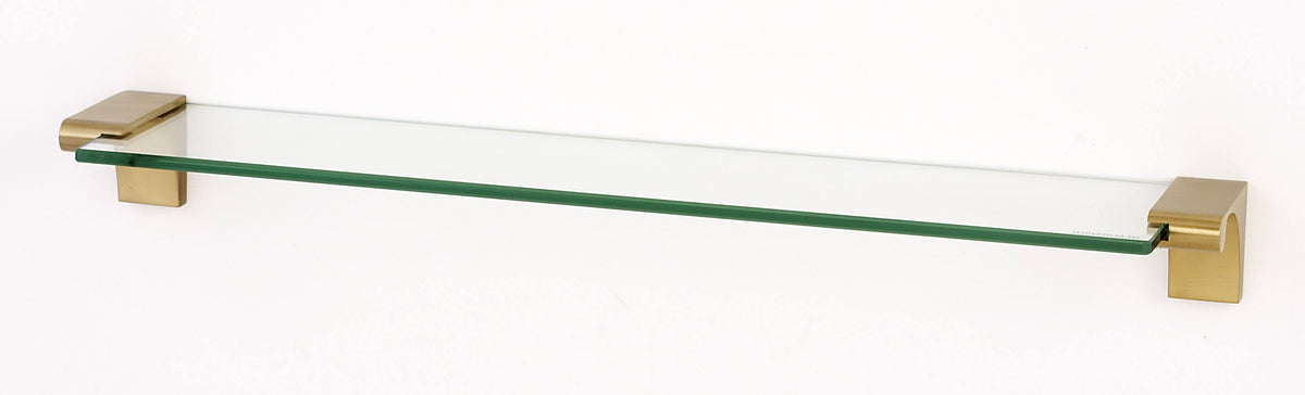 24x22 Glass Shelf with Brackets Satin Brass Y884