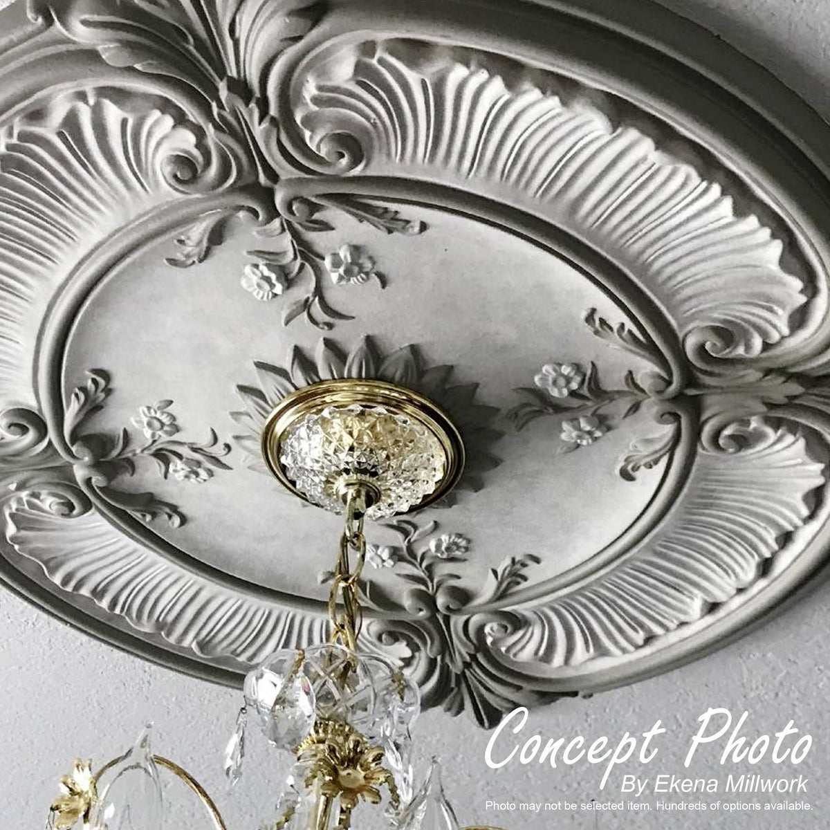11 3/4x22OD x 3/8x22P Ceiling Medallion, Hand-Painted C84657