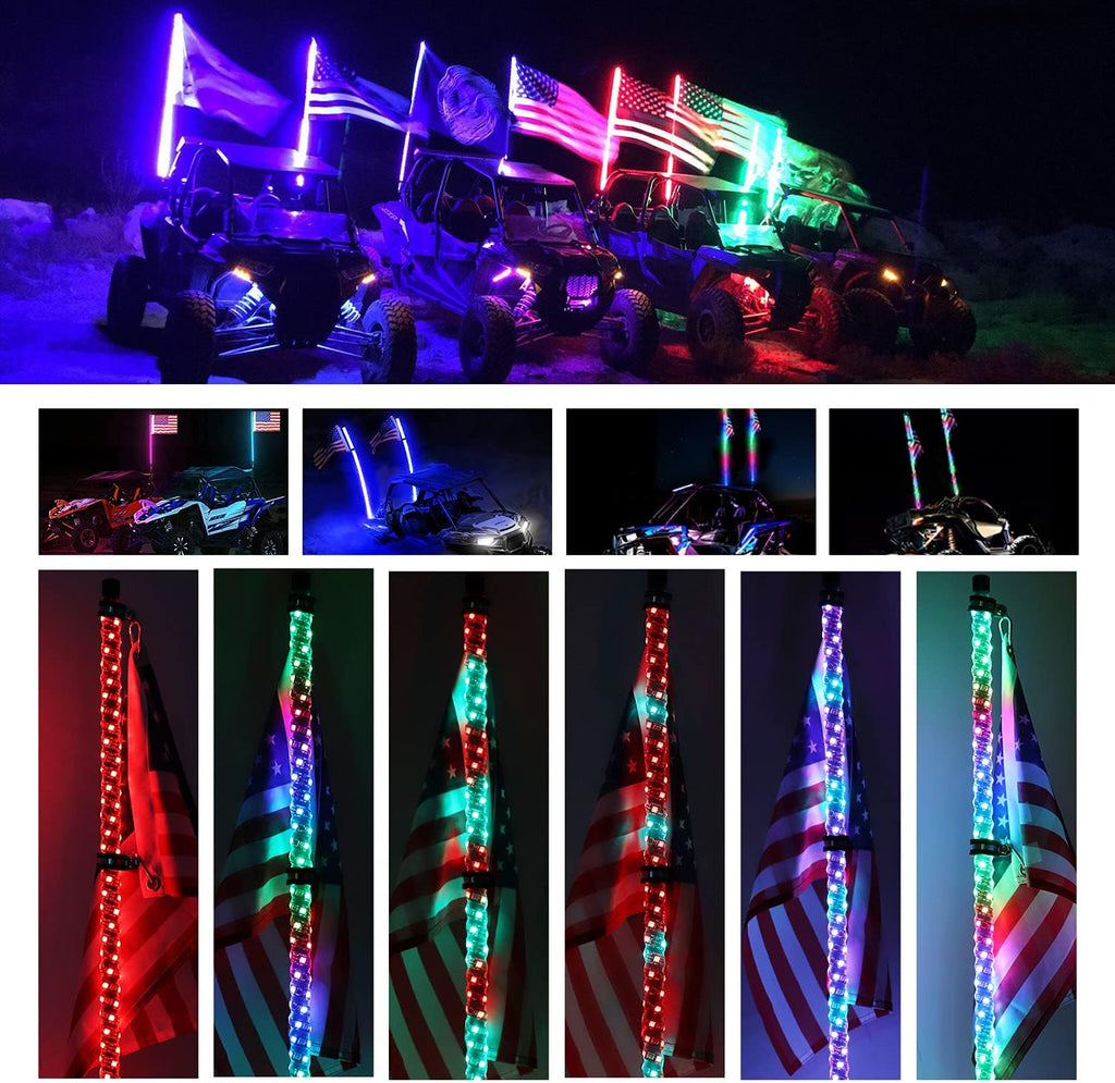 2 Pack Lighted Whips with Remote and App Control R137789