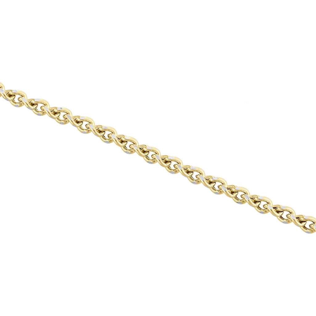 18 Inch Yellow Gold Twisted Curb Chain Necklace I4782