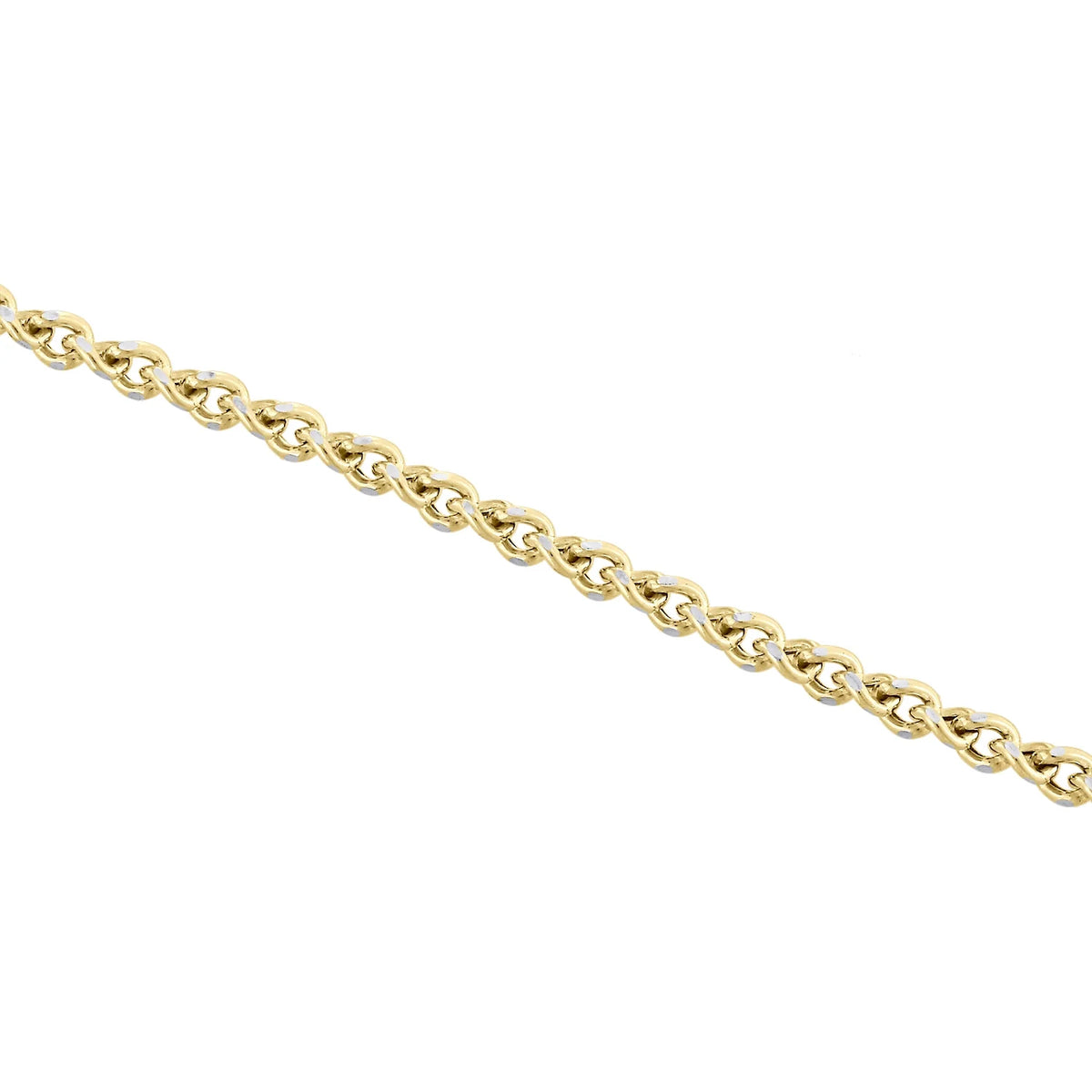 18 Inch Yellow Gold Twisted Curb Chain Necklace I4782