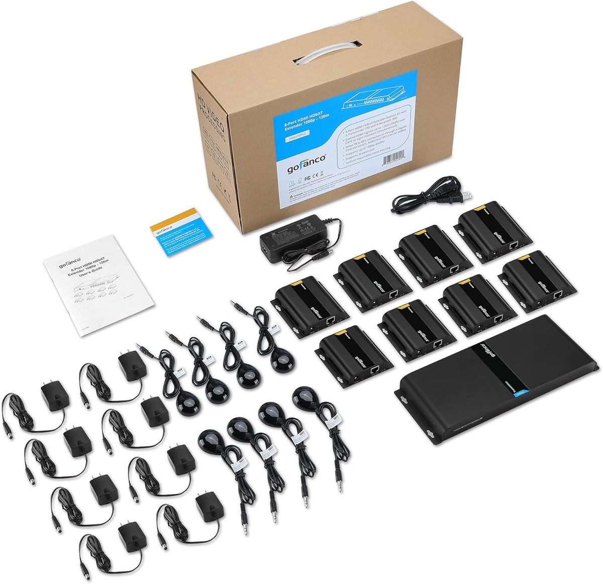 1080p 8 Port HDMI Extender Splitter over CAT5e / CAT6 O773370