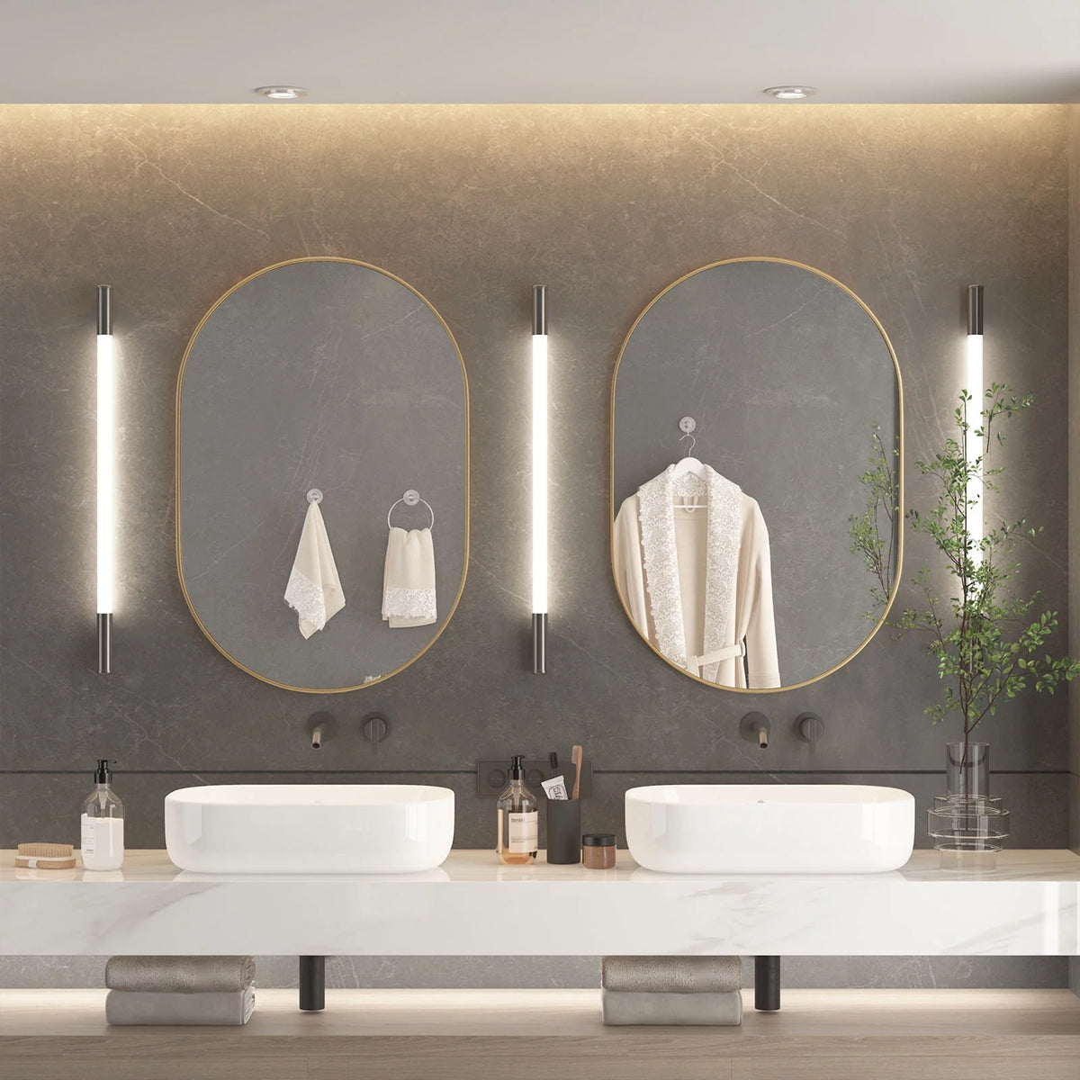 2 Pieces Oval Mirror U602