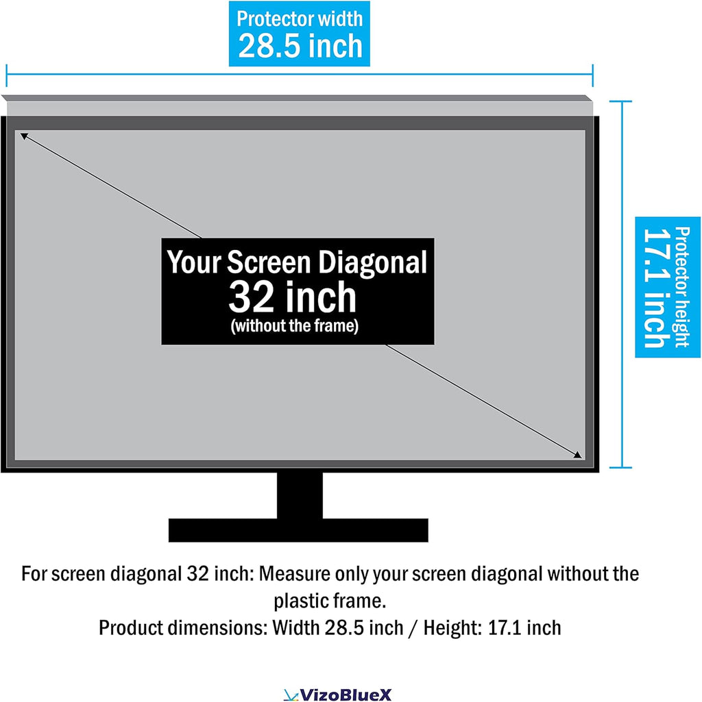 32 inch Anti-Blue Light Monitor Screen Protector Panel (28.5 x 17.1 inch) V7855