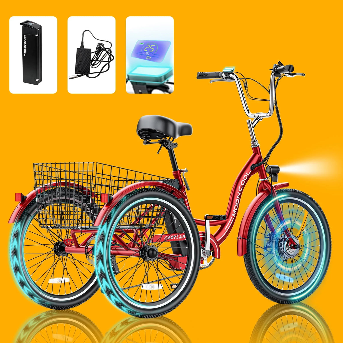350W 7 Speed Electric Trike T62243