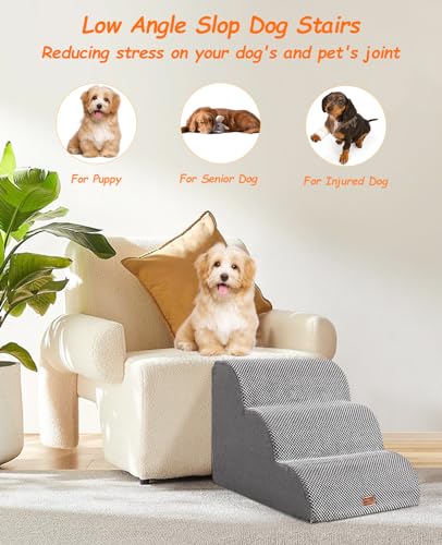 3 Steps Non-Slip Pet Stairs for Bed Y97314