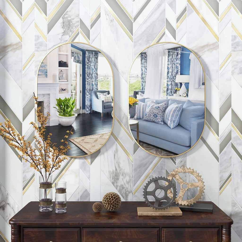 2 Pieces Oval Mirror U602