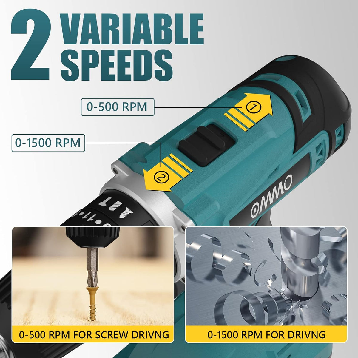 21V MAX Cordless Impact Drill with 24pcs Drill Bit Combo Set and Tool Case D844