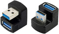 1 Set Up & Down Angled USB 3.0 Adapter A Male to Female Extension 180 Degree 5Gbps T49744