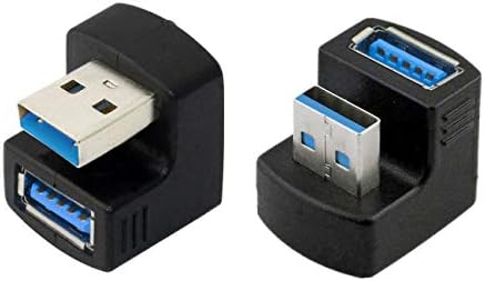 1 Set Up & Down Angled USB 3.0 Adapter A Male to Female Extension 180 Degree 5Gbps T49744