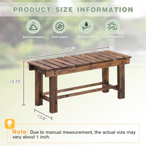 2-Person Wood Outdoor Bench E17897