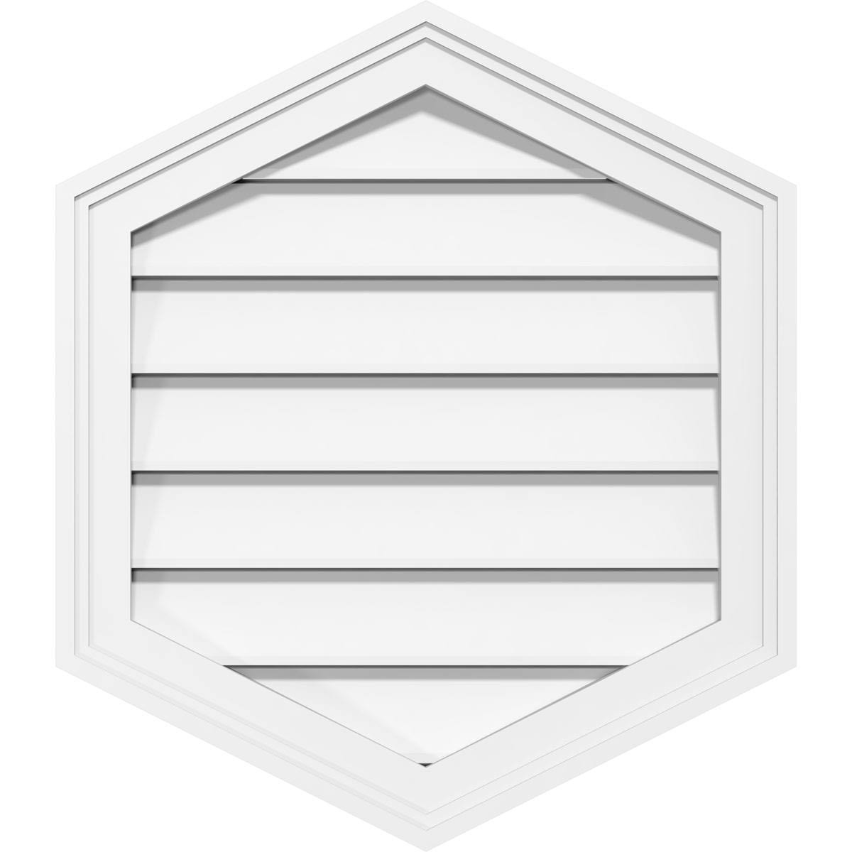 34x22W x 38x22H Vertical Peaked Surface Mount PVC Gable Vent N122