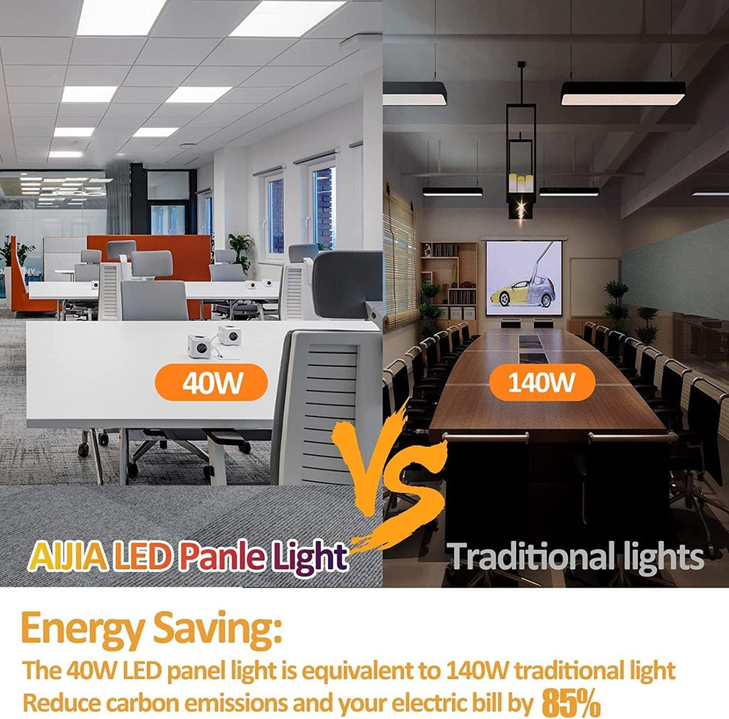 2x2FT LED Flat Panel Light, Selectable CCT, Dimmable, 40W 4000LM, 4Pack N976263